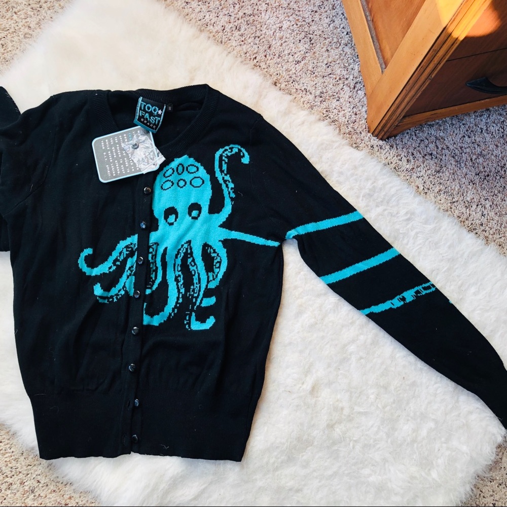 Retro Octopus Rockabilly Cardigan